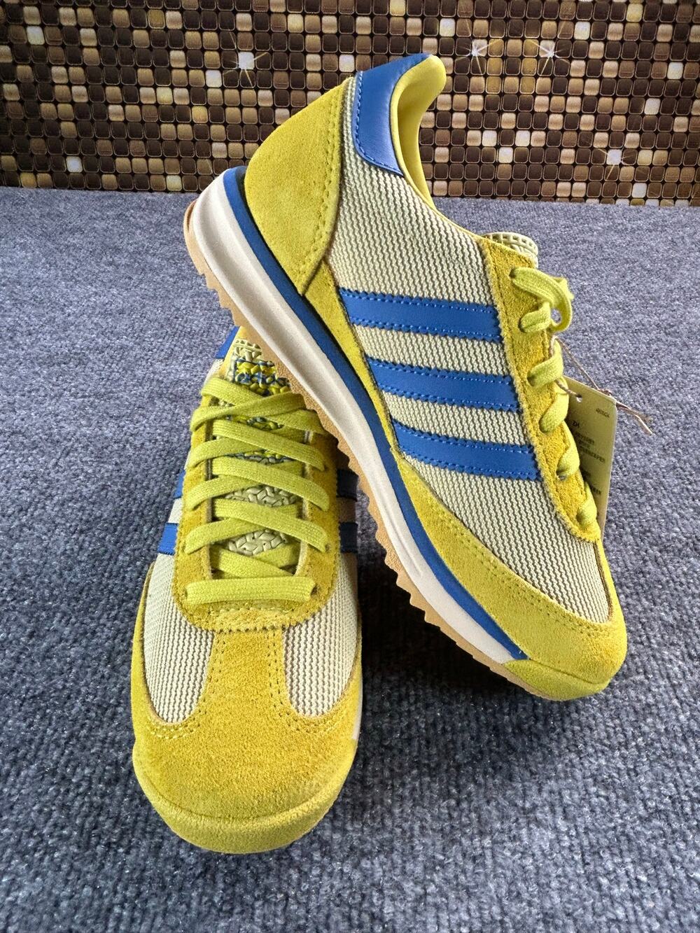 Adidas SL 72 RS Yellow Blue Retro Running Sneakers Y4.5 WM 5.5
